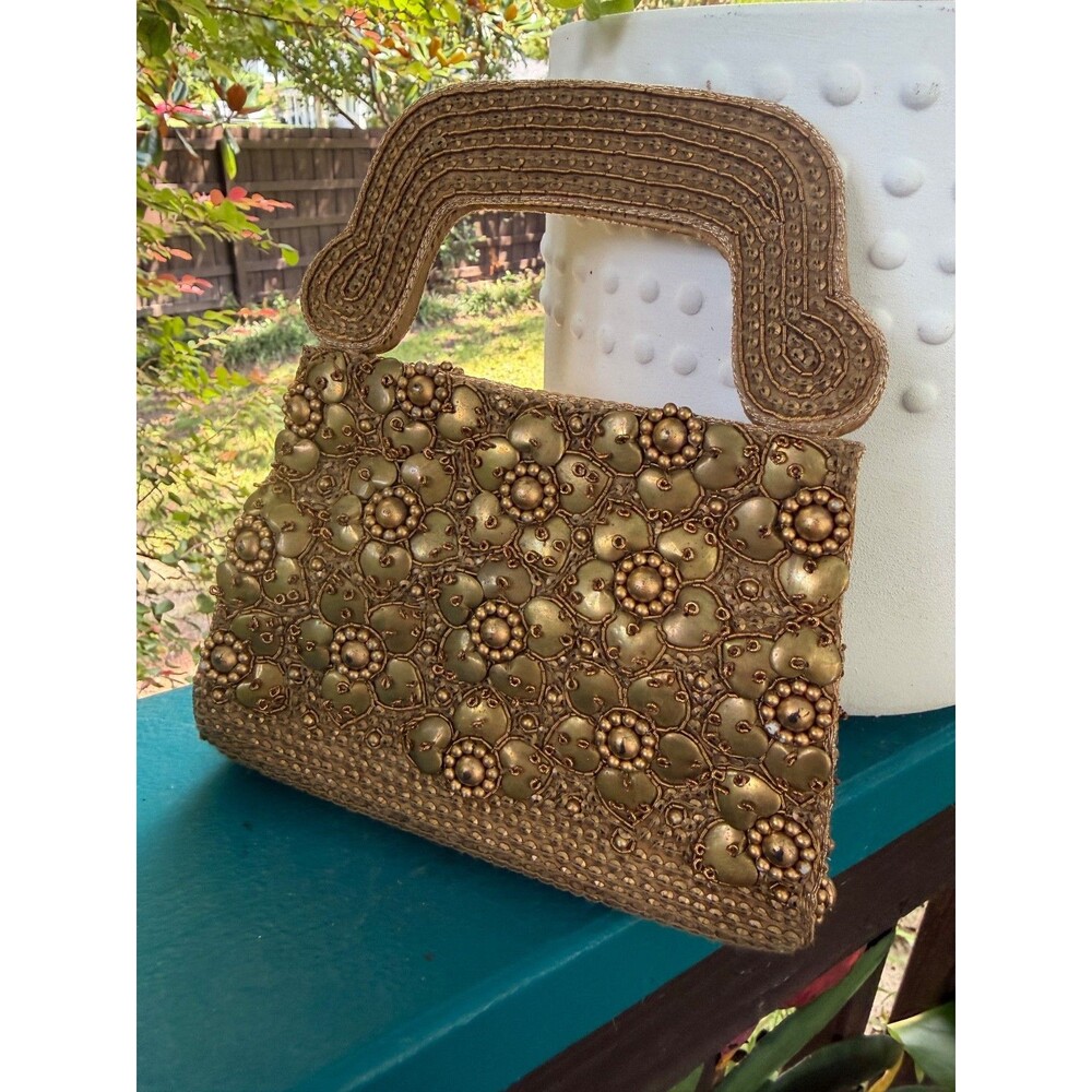 Beaded Gold Evening Handbag